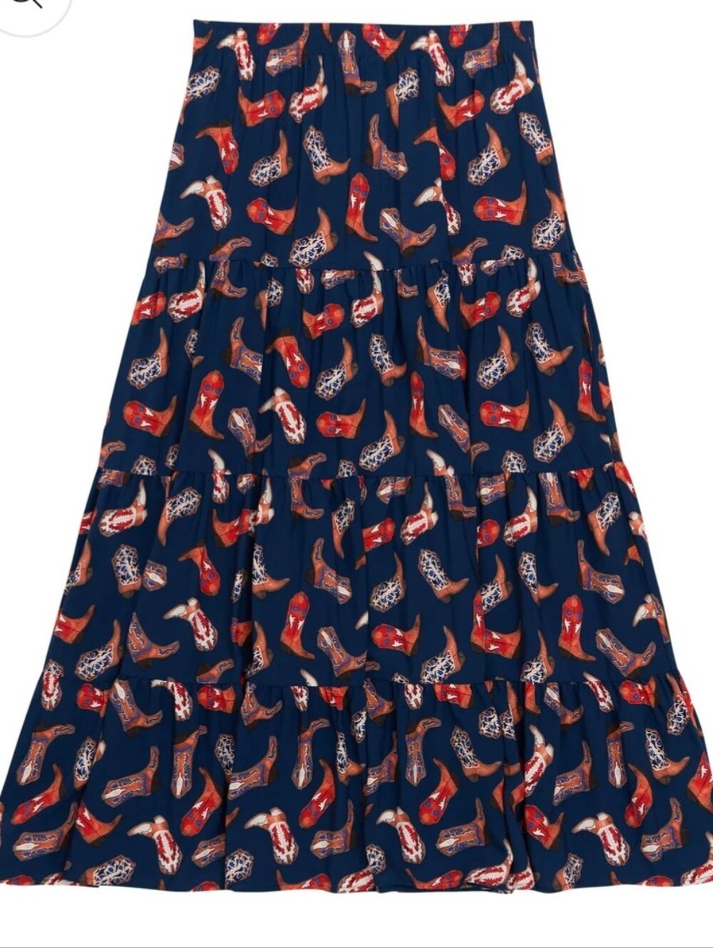 NWT Wrangler MAXINE Cowgirl Boot Print Maxi Skirt SMALL - Picture 10 of 14